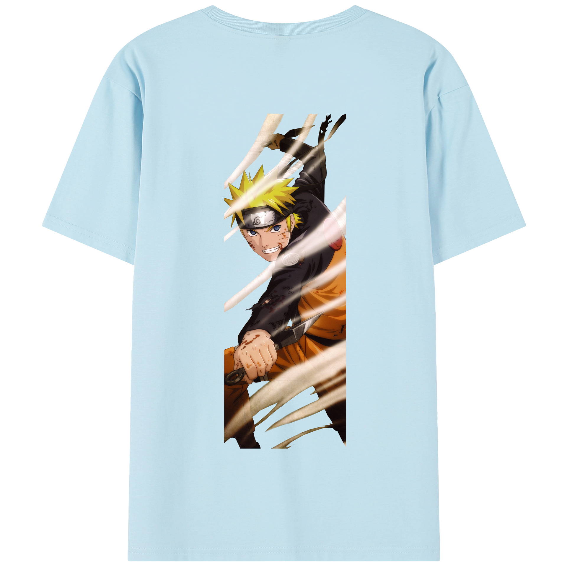 （画像用） NARUTO -ナルト- うずまき ナルト Uzumaki Naruto 綿100％半袖Tシャツ（背面プリント）